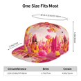 thumbnail image 2 of Flat Bill Trucker Hats for Women Men - Digital Nomad Pink Landscape Adjustable Flat Baseball Cap Snapback Hats Dad Hats for Men, 2 of 7
