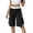 *Black, variant on VBVC Women's High Waist Striped Cargo Bermuda Shorts,Button Fly Contrast Waist Utility Shorts For Women,Ladies Summer Knee Length Shorts with Pockets,Black,S-2XL