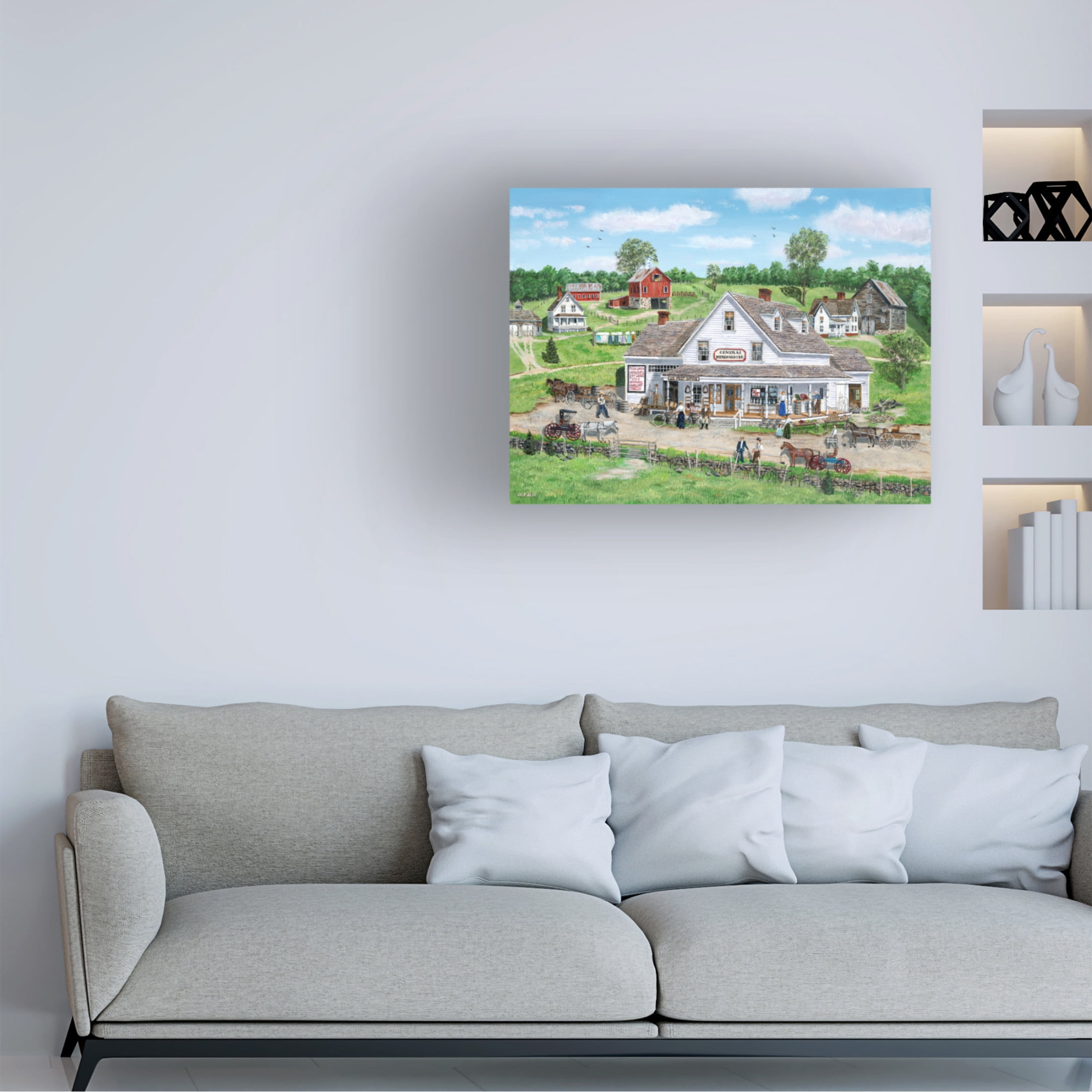 Canvas Wall Art - Bob Fair 'Rural Commerce' Wall Art for Living Room, Bedroom, or Office Décor by Trademark Fine Art - 32 x 24 Inches