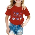 thumbnail image 2 of Hihipz Toddler Girls Fourth Of July T-Shirt Patriotic Food Print Short Sleeve Crewneck Patriotic T-Shirt, 2 of 3