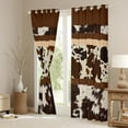 thumbnail image 3 of YST Western Curtains&nbsp;&&nbsp;Drapes 2 Panels 42"Wx84"L,Brown Cowhide Curtains Cow Print Blackout&nbsp;Curtains,Animal Hide Spot Patchwork Bull Cattle Hair Western Room Decor, 3 of 6