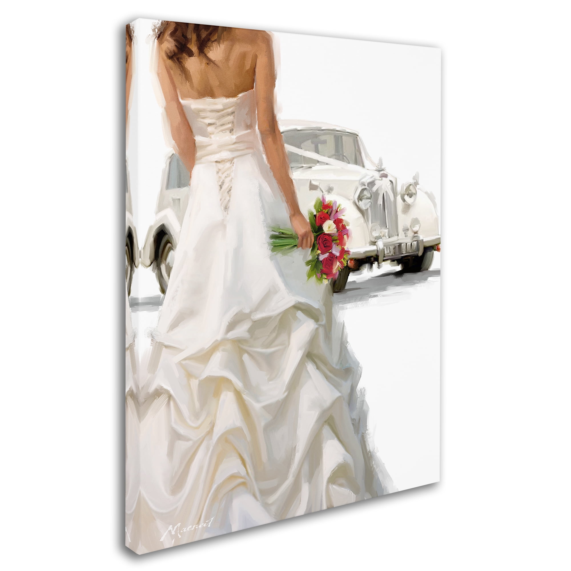 Trademark Fine Art 'Bride And Car' Canvas Art by The Macneil Studio