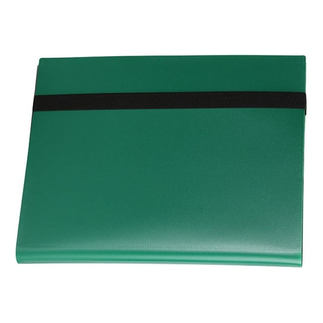 pitrice Classeur d'Albums de Cartes à Collectionner à Chargement Latéral avec Sangle Élastique Résistant aux Rayures Collection de Jeux Accessoires de Jeu Livret Vert