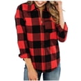thumbnail image 2 of DailyTrove Women's Classic Red & Black Buffalo Plaid Shirt, Timeless Outerwear for Fall Layering & Daily Wear for women, 2 of 5