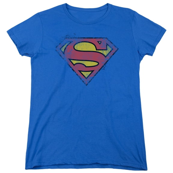 Superman - Destroyed Supes Logo - Women's Short Sleeve Shirt - Medium
