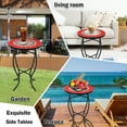 thumbnail image 5 of Mosaic Side Table - Small Patio Outdoor Table Indoor Folding Round End Table with Plant Stand, 5 of 8