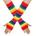 thumbnail image 2 of CNKOO 4PCS Womens Rainbow Socks Gloves,Warmers Accessories Gloves Lgbtsleeves,Holiday Party Party Glove Set, 2 of 7