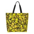 thumbnail image 1 of Balery Yellow Butterflies Bolsa Tote Estilo Estético con Cremalleras, Bolsa de Hombro, Bolsa de Compras Grande y Plegable, 1 of 7