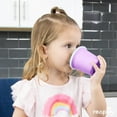 thumbnail image 2 of Re-Play Tiny Tumblers with Sip Lid - 6oz 3-Pack Toddler Drinking Cup - Dishwasher safe - Made in the USA - BPA-Free - Stackable - Pixel Blush, 2 of 10