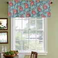 thumbnail image 5 of Red Teal Boho Botanical Valances for Windows, Southwestern Retro Ethnic Tribal Light Filtering Kitchen Curtains, Rod Pocket Window Valance Curtains for Living Room Bedroom, 42" W x 18" L, 2 Panels, 5 of 9
