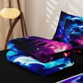 thumbnail image 6 of Homewish Navy Purple Neon Skull Zipper Twin Comforter Sets with Fitted Sheet and 2 Pillowcases,Rose Floral Butterfly Zipper Bedding Set,Halloween Bed Set,Black Reversible,4pcs, 6 of 8