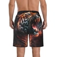 thumbnail image 3 of KLL Cool Tiger Men's Casual Summer Beach Shorts Hawaiian Shorts with Pockets-XX-Large, 3 of 5