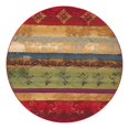 thumbnail image 2 of Unique Loom Outdoor Modern Collection Area Rug - Traditional (6' 1" Round Multi/Gold), 2 of 11