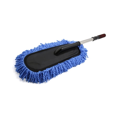 Unique Bargains Universal Microfiber Telescoping Flat Blue Brush Duster Wax Mop