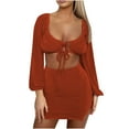 thumbnail image 2 of Xihbxyly Womens Dress Suits 2 Piece Set 2025 Fashion Women Summer Vest Camis Skirt Suit Set Short Sleeve Bandage Sexy Sets Modern Fashion Set, 2 of 7