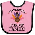 thumbnail image 3 of Inktastic Thanksgiving Girl Turkey Thankful for Family Girls Baby Bib, 3 of 4