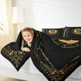 thumbnail image 4 of Manfei Letter S Monogrammed Bedding Comforter Set,Retro Boho Geometric Twin Comforter Sets,Gold Black Bedding Set For Child,Microfiber Room Decorative Reversible,2pcs, 4 of 8
