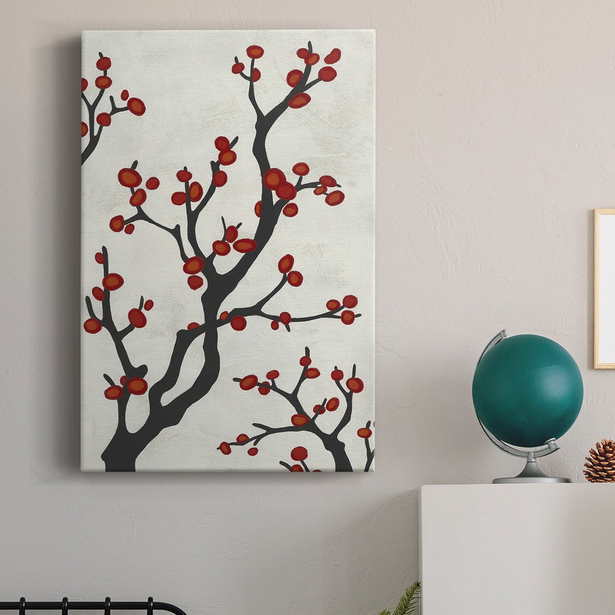 Red Berry Branch I Premium Gallery Wrapped Canvas - Ready to Hang