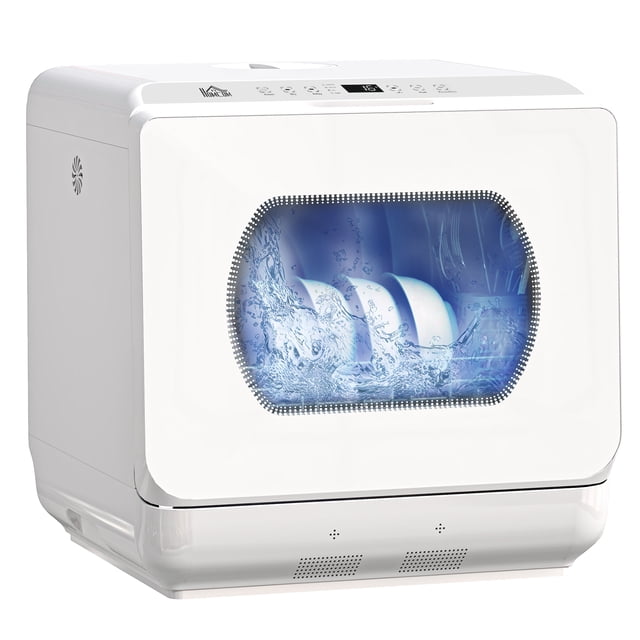 HOMCOM Countertop Dishwasher Portable Dishwasher with 5 Washing Programs