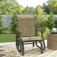 thumbnail image 2 of YYAo Outdoor Glider Chair, Patio Glider Chair,Outdoor Glider Chair Patio Glider Swing Chair with Mesh Seat, Steel Frame, Light Mixed Brown, 2 of 11