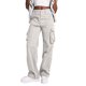 thumbnail image 1 of Pantalones cargo Prolriy para mujer, otoño e invierno, nuevos, informales, versátiles, de cintura alta, para el trabajo, holgados, para mujer, gris, talla M, 1 of 5