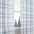 thumbnail image 5 of AZZCIA Linen Plaid Christmas Farmhouse Window Curtain for Living Room, Geometric Check Grommets Semi Sheer Window Treatment, 54"x84"x2, Blue/White, 5 of 7