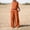 Orange, variant on Pullover Set for Women 2PC Fashion Woman Round Neck Solid Sleeveless Blouse +Loose Pockets Pants Sets Gifts for Women