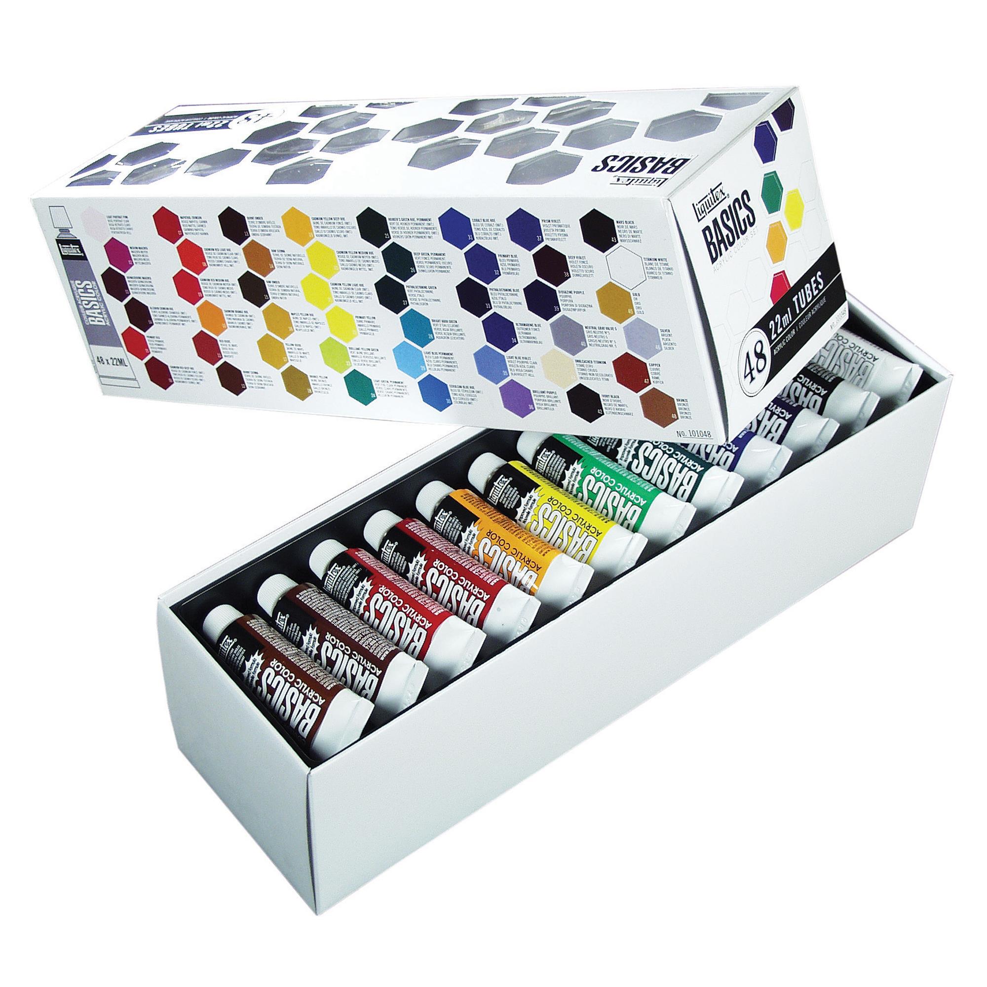Liquitex BASICS Acrylic Paint Set, 0.74 Ounce Tubes, Assorted Colors, Set of 48 - image 2 of 2