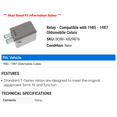 thumbnail image 2 of Relay - Compatible with 1985 - 1987 Oldsmobile Calais 1986, 2 of 2