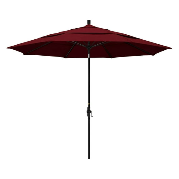 California Umbrella 11 ft. Fiberglass Double Vent Sunbrella Tilt Market Umbrella