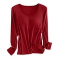 thumbnail image 1 of Built In Bra T Shirt For Womens Padded Long Sleeve Tops Active Blouses Soft Pajama Casual Shirts For Workout, 1 of 5