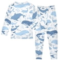 thumbnail image 2 of Dailycode Cotton Pajama Set Snug Fit Long Sleeve Top and Pants for 18M-8Y Different Whales and Leaf, 2 of 7