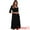 Black, variant on DARING DIVA Waffle Knitted 3/4 Sleeve Square Neck A Line Maxi Dress XS Black