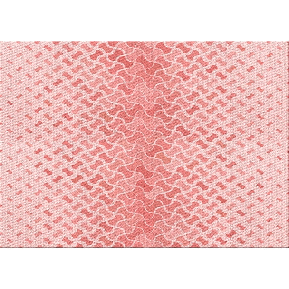 Ahgly Company Machine Washable Indoor Rectangle Transitional Light Red Pink Area Rugs, 7' x 10'