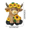thumbnail image 3 of CasaChic Cow Resin Flowerpot with Sunflower Design, Whimsical Figurine Decor for Home, Garden, Kitchen & Office, Spring Summer Gift for Calf Lovers, 3 of 6