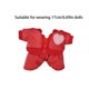thumbnail image 2 of Ropa Accesoria Para Muñecas: Muñeca De 17 Cm Con Una Chaqueta De Cuero Roja De Diseño Exclusivo, 2 of 3