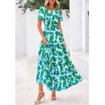thumbnail image 4 of Vestido PRETTYGARDEN Verano 2025 Boho Floral Verde S, 4 of 4