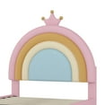 thumbnail image 4 of MODERNLUXE Twin Size Platform Bed Frame,Velvet Upholstered Rainbow Bed Frame with 2 Storage Drawers and Wooden Slats Support,No Box Spring Needed,Easy Assembly,Pink, 4 of 7