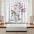 thumbnail image 2 of Carnival Curtains 2 Panels Set, Fantasy Theme with a Unicorn and Violet Hues Balloons and Stars Festive and Dreamy, Window Drapes for Living Room Bedroom, 55"W X 39"L,Multicolor, by Ambesonne, 2 of 3