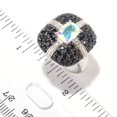 thumbnail image 4 of Platinum O/ Silver 4.57Ctw Opal Topaz & Black Spinel Ring, 4 of 4