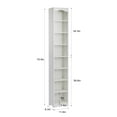 thumbnail image 2 of VECELO Tall Narrow Corner Bookcase, Enclosed Free-Standing Storage Cabinet with Adjustable Shelves, Anti-tilting Device and Dust-Free Organization, White, 2 of 9