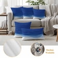 thumbnail image 5 of Ombre Blue Waves Outdoor Pillow Covers 20x12 Set of 2, Waterproof Patio Throw Pillowcase Protectors, Abstract Art Gradient Modern Lumbar Decorative Pillow Shams Cushion Covers for Seat Bed Couch Sofa, 5 of 8