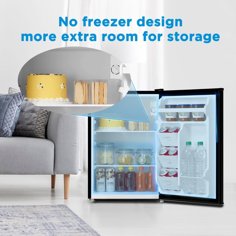 Mainstays 2.7 Cu Ft Single Door Refrigerator, Black, Compact Full