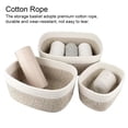 thumbnail image 3 of 3 Pieces Storage Basket Cotton Rope Bathroom Bedroom Organizer Color Matching Baskets Snacks Box Large Capacity Light coffee, 3 of 9