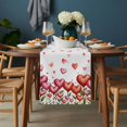thumbnail image 2 of Valentine's Day Table Runner - 108 Inch Long, Kitchen Dining Table Runner Dresser Scarves, Watercolor Love Flowers Leaves Plants Spring Farmhouse Decor for Coffee Tables Wedding Party Banquet, 2 of 8
