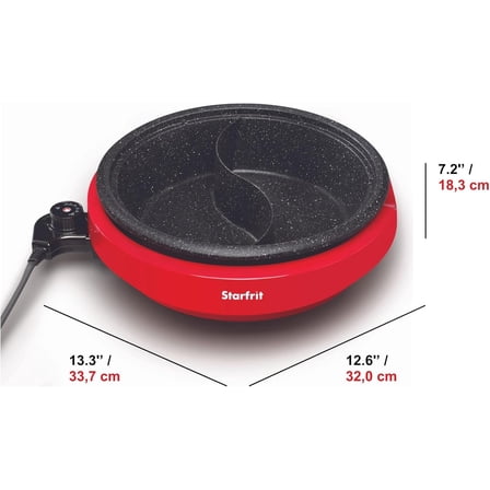 The Rock Dual-Sided Electric Hot Pot - 3L - Rock.Tec Non-Stick - Variable Temperature Control - 1200W