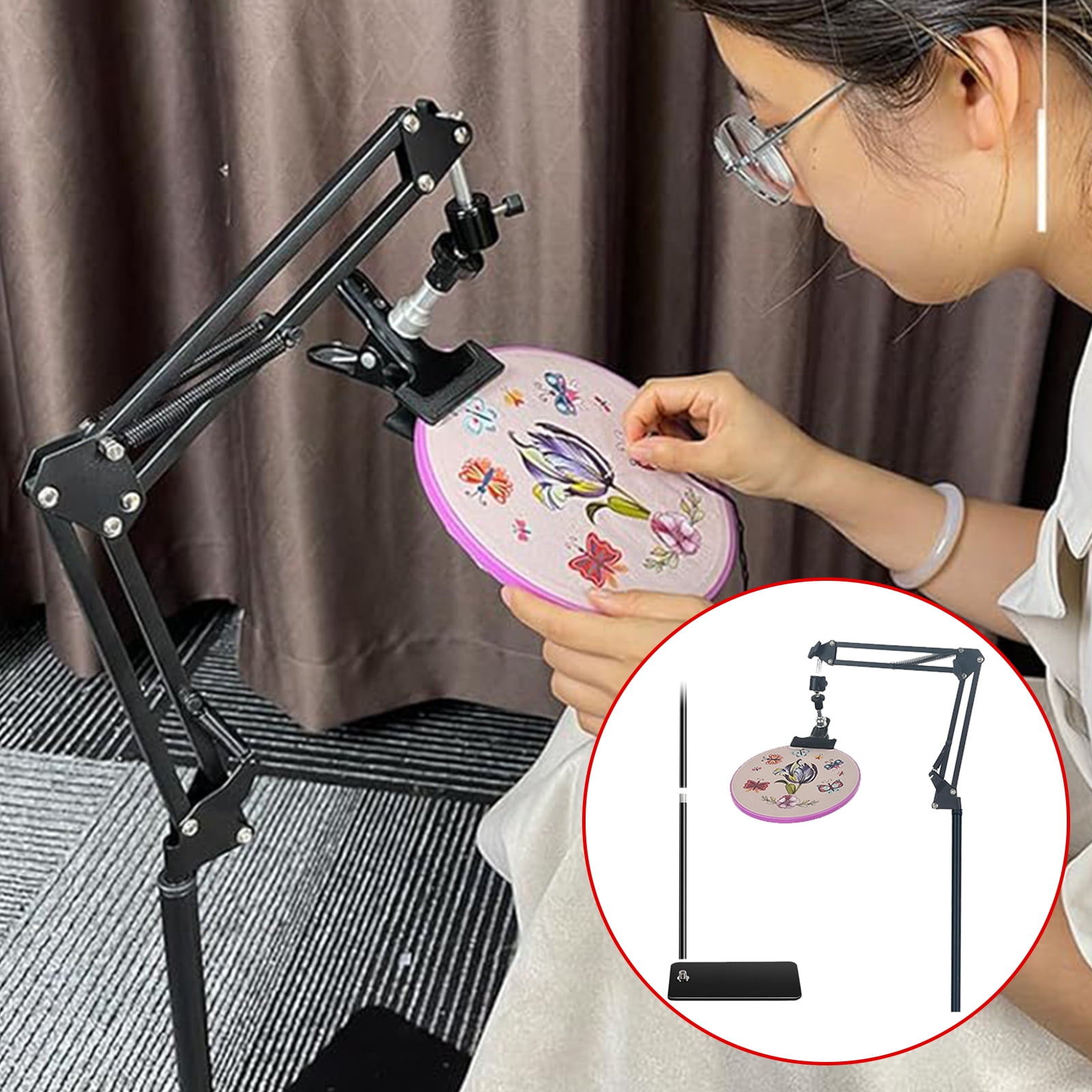Embroidery Lap Stand Adjustable Embroidery Hoop Stand Easy to Use Embroidery Frame Stand for Craft Embroidery Sewings
