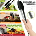 thumbnail image 4 of Premium Stainless Steel Locking Kitchen Tongs with Silicone Tips Kitchen Utensils, Grilling Set Including 4 Pieces (7", 9", and 12" Tongs for Cooking), Complete with an Oil Brush, 4 of 6