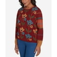 thumbnail image 6 of Alfred Dunner Womens Petite  Vertical Floral Crew Neck Sweater, 6 of 6