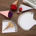 thumbnail image 4 of Uxcell Wedding Confetti Cones, 100 Pcs Paper Tapers Hollow Print Cone Bouquet for Party Wave Gift White, 4 of 6